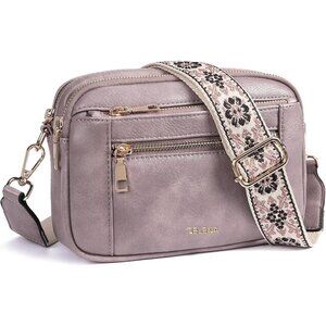 Telena Women Purple Vegan Leather Shoulder Handbags With Adjustable Strap